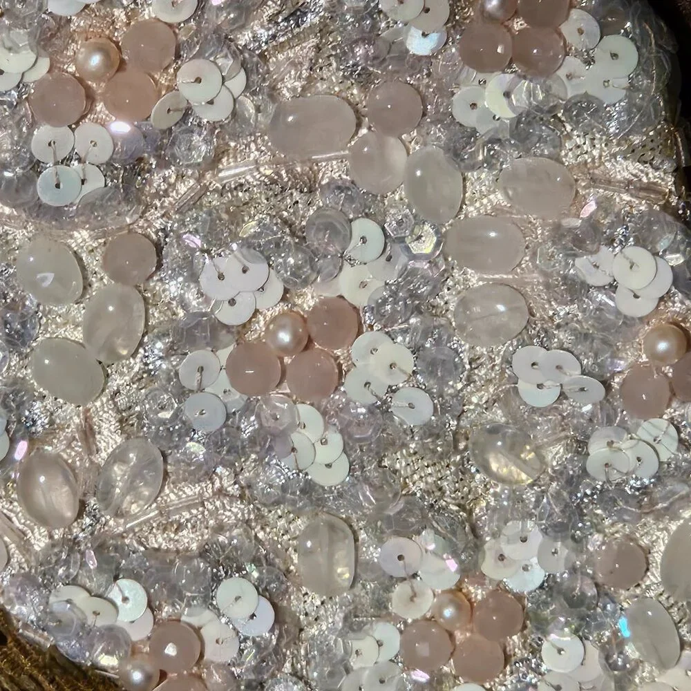 VERY RARE STATEMENT HAUTE COUTURE SIMAN TU PINK PEARL CRYSTAL EVENING BAG CLUTCH